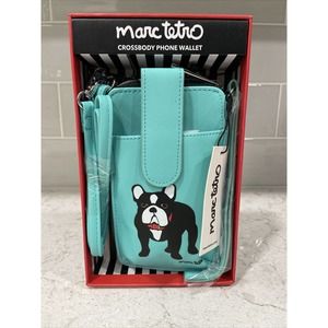 BULLDOG By Marc Tetro CROSSBODY PHONE WALLET Wristlet BOX Gift Set Dog NEW!